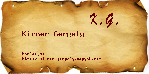 Kirner Gergely névjegykártya